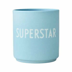 Niebieski porcelanowy kubek Design Letters Superstar, 300 ml obraz