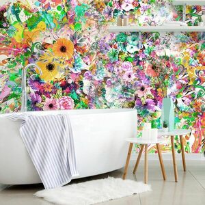Samoprzylepna tapeta kolorowe kwiaty obraz