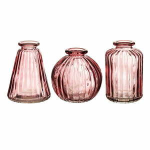 Zestaw 3 różowych szklanych wazonów Sass & Belle Bud obraz
