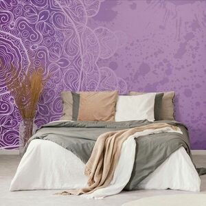 Samoprzylepna tapeta fioletowa arabeska na abstrakcyjnym tle obraz