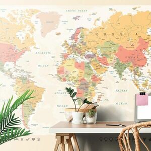 Samoprzylepna tapeta szczegółowa mapa świata obraz