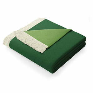 Zielony koc z domieszką bawełny AmeliaHome Franse, 150x200 cm obraz