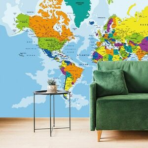 Samoprzylepna tapeta kolorowa mapa świata obraz