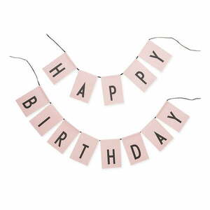 Różowa girlanda Design Letters Happy Birthday obraz