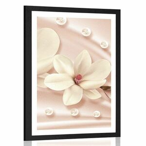 Plakat z passe-partout luksusowa magnolia obraz