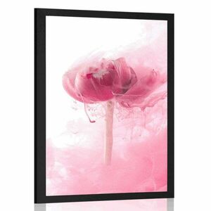 Plakat różowy kwiat w ciekawym designie obraz