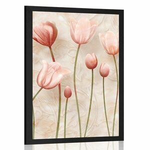 Plakat tulipanów w staroróżowym kolorze obraz