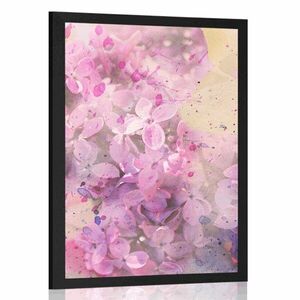 Plakat różowa gałązka kwiatów obraz