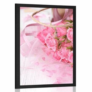 Plakat romantyczny różowy bukiet róż obraz