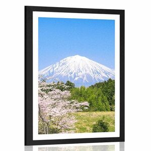 Plakat z passe-partout wulkan Fuji obraz