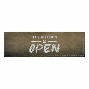 Brązowy chodnik Zala Living The Kitchen is Open, 50x150 cm obraz