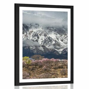 Plakat z passe-partout wyjątkowy górski krajobraz obraz