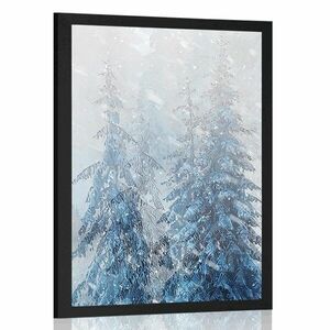 Plakat śnieżny krajobraz obraz