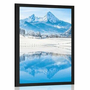 Plakat śnieżny krajobraz w Alpach obraz