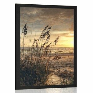 Plakat zachód słońca na plaży obraz