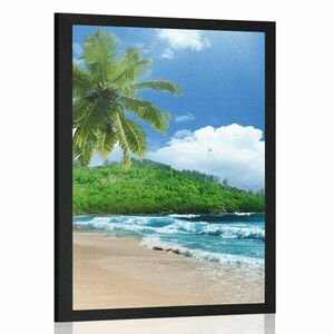 Plakat piękna plaża na wyspie Seszele obraz