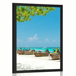 Plakat biała piaszczysta plaża na Bamboo Wyspie obraz