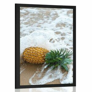 Plakat ananas w fali oceanu obraz