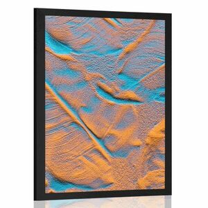 Plakat tekstura liści na piaszczystej plaży obraz
