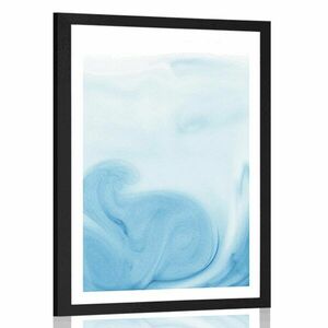 Plakat z passe-partout piękna niebieska abstrakcja obraz
