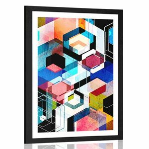 Plakat z passe-partout abstrakcyjna geometria obraz