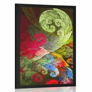 Plakat magiczne abstrakcyjne pastelowe liście obraz