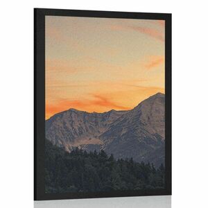 Plakat zachód słońca w górach obraz