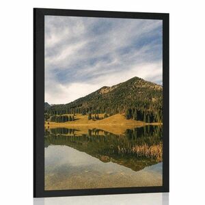 Plakat jezioro pod wzgórzami obraz