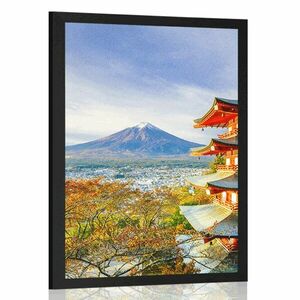 Plakat widok na Chureito Pagoda i górę Fuji obraz