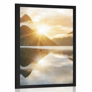 Plakat piękny wschód słońca w Nowej Zelandii obraz