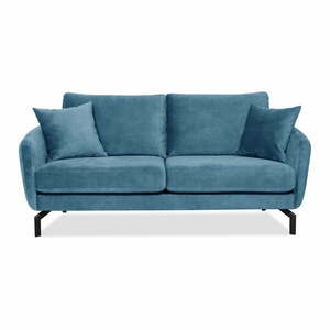 Niebieska sofa z aksamitnym obiciem Scandic Magic, szer. 190 cm obraz