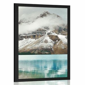 Plakat jezioro w pobliżu pięknej góry obraz