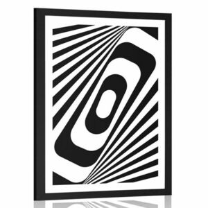 Plakat z passe-partout czarno-biała iluzja obraz