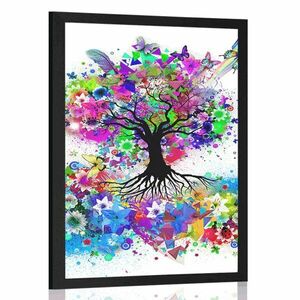 Plakat kwiatowe drzewo pełne kolorów obraz