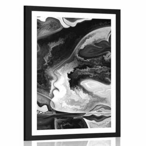 Plakat z passe-partout mistyczna sylwetka w czerni i bieli obraz