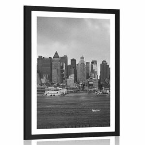 Plakat z passe-partout wyjątkowy Nowy Jork w czerni i bieli obraz