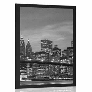 Plakat czarno-biały most na Brooklynie obraz