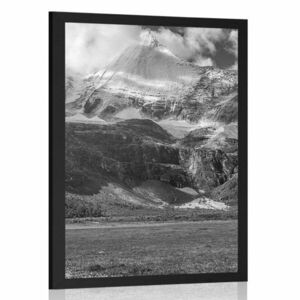 Plakat majestatyczny górski krajobraz w czerni i bieli obraz