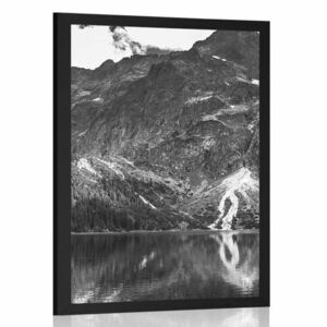 Plakat Morskie oko w Tatrach w czerni i bieli obraz