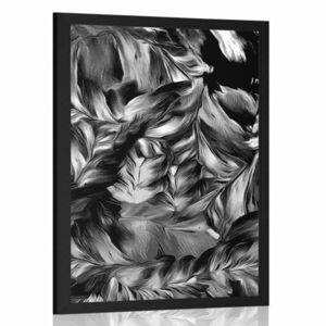 Plakat retro pociągnięcia kwiatów w czarno-białym wzornictwie obraz
