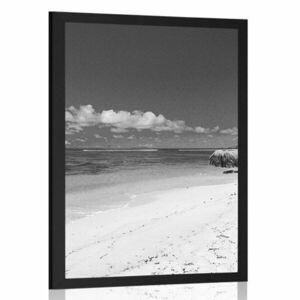 Plakat Czarno-biała plaża Anse Source obraz