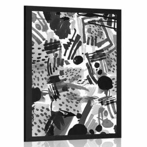 Plakat czarno-biała abstrakcja pop-artu obraz