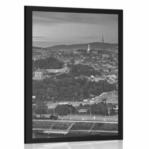 Plakat wieczór w Bratysławie w czerni i bieli obraz