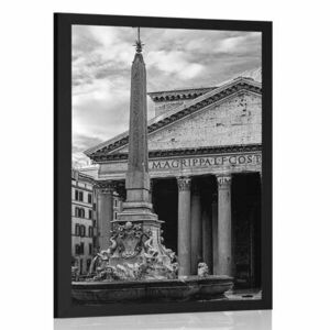 Plakat rzymska bazylika w czerni i bieli obraz