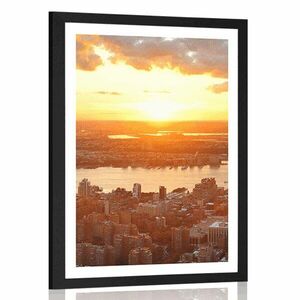 Plakat z passe-partout zachód słońca nad Nowym Jorkiem obraz