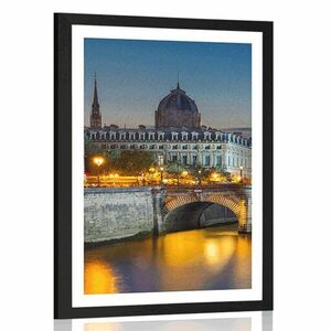 Plakat z passe-partout olśniewająca panorama Paryża obraz