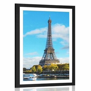 Plakat z passe-partout piękna panorama Paryża obraz