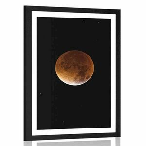 Plakat z passe-partout księżyc na nocnym niebie obraz