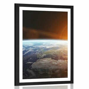 Plakat z passe-partout widok planety z kosmosu obraz