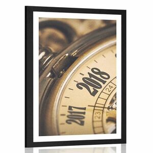 Plakat z passe-partout zegarek kieszonkowy w stylu vintage obraz